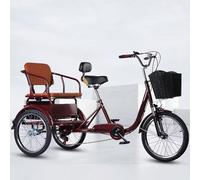 LSQXSS Tricycle pour Personnes âgées avec Changement de Vitesse à 6 Vitesses,Fourche Avant à Amortisseur, Tricycle de croisière pour se détendre et Voyager, vélos à 3 Roues avec siège arrière