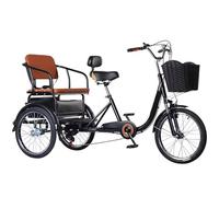 LSQXSS Tricycle pour Personnes âgées avec Changement de Vitesse à 6 Vitesses,Fourche Avant à Amortisseur, Tricycle de croisière pour se détendre et Voyager, vélos à 3 Roues avec siège arrière