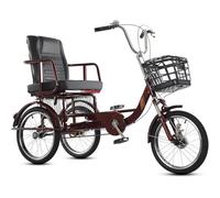 LSQXSS Tricycle pour Personnes âgées,siège Confortable, Freins Avant et arrière, Tricycle de croisière, vélo à 3 Roues, Fourche Avant à Amortisseur