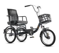 LSQXSS Tricycle pour Personnes âgées,siège Confortable, Freins Avant et arrière, Tricycle de croisière, vélo à 3 Roues, Fourche Avant à Amortisseur