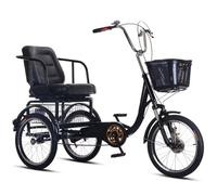 LSQXSS Tricycle pour Personnes âgées, siège Confortable, Freins Avant et arrière, Tricycle de croisière, vélo à 3 Roues, Fourche Avant à Amortisseur