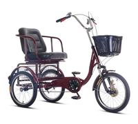 LSQXSS Tricycle pour Personnes âgées, siège Confortable, Freins Avant et arrière, Tricycle de croisière, vélo à 3 Roues, Fourche Avant à Amortisseur