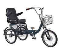 LSQXSS Tricycle Senior avec siège Large et Dossier Pliable, vélo à 3 Roues avec Suspension Avant, Tricycle monoplace, Frein à Disque Avant, siège et Guidon réglables, Roues en Caoutchouc de 18 Pouces