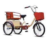 LSQXSS Tricycles pliants,Tricycle Tandem avec siège arrière,Tricycle Cruiser pour Personnes âgées,Fourche Avant à Amortisseur,Double Transmission par chaîne,Doubles Freins,vélo à 3 Roues
