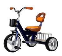 LSQXSS Vélo 3 Roues avec pédales, tricycles avec Panier arrière, siège et Guidon réglables, Roues EVA, siège avec Dossier