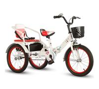 LSQXSS Vélo Pliant à 3 Roues pour Enfants, tricycles Pousse-Pousse avec Roue Gonflable, Hauteur réglable, paniers Avant arrière, Tricycle Tandem avec siège Passager arrière, Tricycle Cruiser