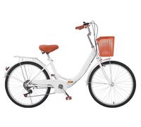 LSQXSS Vélo Pliant pour Hommes et Femmes,vélos Hybrides à 6 Vitesses, vélo de Ville à Cadre Bas,vélos Tandem,siège arrière en éponge,Doubles Freins,vélos de Banlieue à pédales Confortables