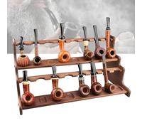 LSRFXF Support De Pipe À Fumer, Porte-pipe À Tabac En Bois pour 16 Pipes à Tabac,Présentoir De Pipe À Tabac En Bois Massif, Accessoires De Pipe De Maison Familiale Pour Le Tabac