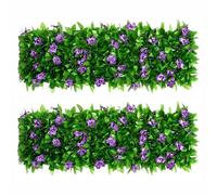 LSRVNM 2 Piezas Grillage en Feuille de Lierre Artificielle, Écran D'intimité Cloture Jardin Exterieur, Treillis Extensible Feuillage, Mur Vegetal Brise vue Balcon Feuillage, Anti-UV pour Jardin Cour
