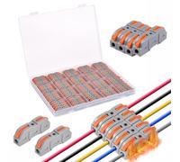 LSRVNM 80 Pcs Wire Connector, 1 to 1 Inline Wire Connector, Cable Connectors, Compact Splicing Electrical Connectors Butt Terminals for Quick Connect 0.08-4 mm² Flame Retardant