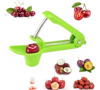 LSRVNM Dénoyauteur de Cerises, Dénoyauteur de Cerises en Acier Inoxydable, Dénoyauteur Manuel pour Cerises, pour Enlever Rapidement Les Noyaux de Fruits, pour Fruits, Baies de Cerises (Vert)
