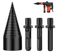 LSRVNM Fendeuse Bois Cône, 32mm + 42mm Fendeuse de Bûches avec 3 Poignées, Carré/Rond/Hexagonal, Foret de Fendage de Bois, Perceuse Tige Conique Pour Fendeuse à Bois… (42mm)