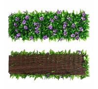 LSRVNM Grillage en Feuille de Lierre Artificielle, Écran D'intimité Cloture Jardin Exterieur, Treillis Extensible Feuillage, Mur Vegetal Brise vue Balcon Feuillage, Anti-UV pour Jardin Cour