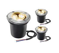 LSSB 3W Lumières De Paysage À LED Ronde Lampe De Sol Lumière Souterraine D'extérieur, pour Le Jardin, Sentier, Éclairage Encastré Étanche Pleins Feux (3 Pièces) (Color : RGB, Size : 24V)