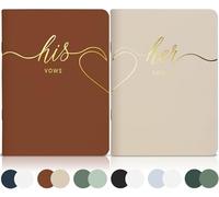 LSSH GmbH Livres de vœux de mariage, livres de vœux originaux pour elle et lui, parfaits pour le jour de votre mariage, 28 pages, 14 x 10,2 cm (terre cuite et beige)