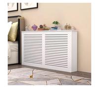 LSSHQ Cache Radiateur Bois, MDF Laqué Blanc Cache-radiateur Lattes de Gril À Modernes Armoire Adaptées Au Salon, La Chambre(27.5x27.5x7.8in/70x70x20cm)