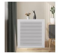 LSSHQ Cache-radiateur Lattes de Gril À Modernes Armoire en MDF, Meuble Radiateur Blanc A Grilles Et Persiennes Avec Étagère Rangement Supérieure(27.5x31.5x7.8in/70x80x20cm)