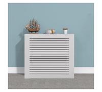 LSSHQ Cache-radiateur Moderne À Lattes, MDF Peint Blanc Couvre Radiateur Armoire Couverture De Pour Salon Ou Chambre Coucher Gril(39.3x35.4x7.8in/100x90x20cm)