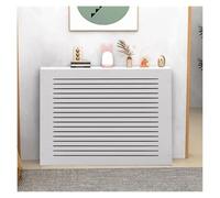 LSSHQ Cache-radiateur, Superbe Design, Tablette Pratique, en MDF, Meuble Radiateur Blanc A Grilles Et Persiennes Avec Étagère de Rangement Supérieure(39.3x35.4x7.8in/100x90x20cm)