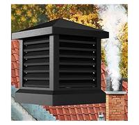 LSSHQ Chapeau Cheminée en Aluminium, Modèle À Persiennes, Anti-fumée et Anti-Pluie, pour Toit Villa Et Maison Ville, Tuyau Fumée Ventilation Anti-Inversion(55x55cm/21.6x21.6in)
