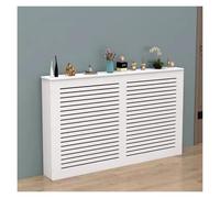 LSSHQ Meuble Radiateur Blanc A Grilles Et Persiennes Avec Étagère de Rangement Supérieure, Cache Chauffage A Lattes Housse Salon Salle(23.6x27.5x7.8in/60x70x20cm)