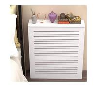 LSSHQ Meuble Radiateur Blanc A Grilles Et Persiennes Avec Étagère Rangement Supérieure, Cache Bois Couverture Pour Salon Ou Chambre À Coucher(35.4x35.4x7.8in/90x90x20cm)