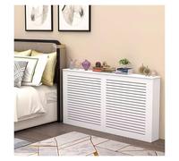 LSSHQ White Radiator Cover Louvered Grill Shelf Cabinet, Modern Vertical Slats Housse de Radiateur Salon Salle Étagère Supérieure en Bois pour Living Room(31.5x35.4x7.8in/80x90x20cm)