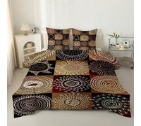 LSSLK Couette 200x220 Imprimée Tribal Africain pour 2 Personnes, Édredon 4 Saisons Motif Totem Ethnique, Couette sans Housse Lavable Reversible avec 2 Taies d'oreiller #Y133