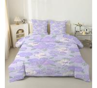 LSSLK Couette 200x220 Lapin Imprimée, Edredon Chaud 4 Saisons Réversible Animaux Cartoon Couette 2 Personnes Lavable avec 2 Taies d’Oreiller #Y452