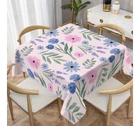 LSSLK Nappe Carrée 120x120 cm Fleurs Printemps, Nappe de Table Anti Tache Imperméable Lavable Marguerites pour Balcon Table Basse Petite Table Cuisine Jardin Terrasse Décoration Y-98