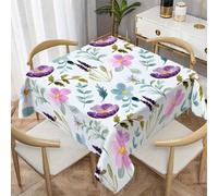 LSSLK Nappe Carrée 120x120 cm Florale PrintanièRe, Nappe de Table Anti Tache Imperméable Lavable Motif de Fleurs pour Balcon Table Basse Petite Table Cuisine Jardin Terrasse Décoration Y-67