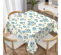 LSSLK Nappe Carrée 120x120 cm Printemps, Nappe de Table Anti Tache Imperméable Lavable Fleur Bleu Floral pour Balcon Table Basse Petite Table Cuisine Jardin Terrasse Décoration Y-69