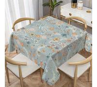 LSSLK Nappe Carrée 140x140 cm Botanique Printanier, Nappe de Table Anti Tache Imperméable Lavable Fleurs Sauvages pour Balcon Table Basse Petite Table Cuisine Jardin Terrasse Décoration Y-43