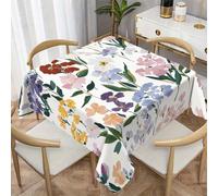 LSSLK Nappe Carrée 140x140 cm Fleurs Sauvages, Nappe de Table Anti Tache Imperméable Lavable Botanique Printemps pour Balcon Table Basse Petite Table Cuisine Jardin Terrasse Décoration Y-93