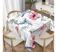 LSSLK Nappe Carrée 160x160 cm Fleurs et Colibris, Nappe de Table Anti Tache Imperméable Lavable Animalier et Botanique pour Balcon Table Basse Petite Table Cuisine Jardin Terrasse Décoration Y-95