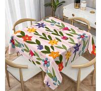 LSSLK Nappe Carrée 160x160 cm Imprimé Printanier, Nappe de Table Anti Tache Imperméable Lavable Feuilles de Fleurs pour Balcon Table Basse Petite Table Cuisine Jardin Terrasse Décoration Y-38
