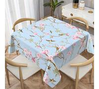 LSSLK Nappe Carrée 160x160 cm Motif Oiseaux de Printemps, Nappe de Table Anti Tache Imperméable Lavable Branches et Fleurs pour Balcon Table Basse Petite Table Cuisine Jardin Terrasse Décoration Y-11