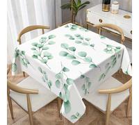 LSSLK Nappe Carrée 90x90 cm Feuilles d'Eucalyptus, Nappe de Table Anti Tache Imperméable Lavable Branches et Feuilles pour Balcon Table Basse Petite Table Cuisine Jardin Terrasse Décoration Y-104