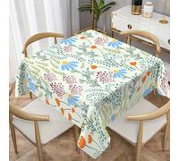 LSSLK Nappe Carrée 90x90 cm Florale PrintanièRe, Nappe de Table Anti Tache Imperméable Lavable Marguerites et Tulipes pour Balcon Table Basse Petite Table Cuisine Jardin Terrasse Décoration Y-44
