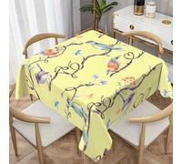 LSSLK Nappe Carrée 90x90 cm Oiseaux et Branches, Nappe de Table Anti Tache Imperméable Lavable Design Animalier pour Balcon Table Basse Petite Table Cuisine Jardin Terrasse Décoration Y-105