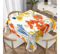 LSSLK Nappe Carrée 90x90 cm Printemps PrintanièRes, Nappe de Table Anti Tache Imperméable Lavable Motif Floral Aquarelle pour Balcon Table Basse Petite Table Cuisine Jardin Terrasse Décoration Y-17