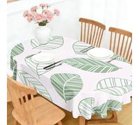 LSSLK Nappe Ovale 140x200 cm Motif de Feuilles, Imperméable et Anti-Tache, Nappe de Table Lavable Imprimé Botanique, Linge de Table Décoration pour Cuisine Salle à Manger Jardin Terrasse Balcon Q-49