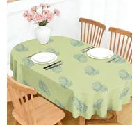 LSSLK Nappe Ovale 140x220 cm Feuilles Monstera, Imperméable et Anti-Tache, Nappe de Table Lavable Imprimé Botanique, Linge de Table Décoration pour Cuisine Salle à Manger Jardin Terrasse Balcon Q-56