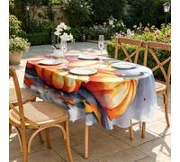LSSLK Nappe Ovale 180x240 cm Feuilles d'érable à l'aquarelle