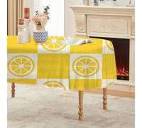 LSSLK Nappe Ovale 180x240 cm Motif Citron Style Scandinave, Imperméable et Anti-Tache, Nappe de Table Lavable, Linge de Table Décoration pour Cuisine Salle à Manger Jardin Terrasse Balcon R-99