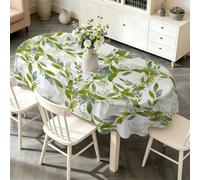 LSSLK Nappe Ovale 180x240 cm Motif Feuilles, Imperméable et Anti-Tache, Nappe de Table Lavable Branches VéGéTales, Linge de Table Décoration pour Cuisine Salle à Manger Jardin Terrasse Balcon P-3