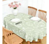LSSLK Nappe Ovale 180x260 cm Motif Végétal, Imperméable et Anti-Tache, Nappe de Table Lavable Imprimé Botanique, Linge de Table Décoration pour Cuisine Salle à Manger Jardin Terrasse Balcon Q-59