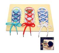 LSTK Apprendre à Attacher des Lacets, Jouets Educatifs pour Enfants Précoces-Bois