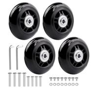 LSTOPGO 4 pièces de roues de rechange pour valise de 70 mm x 24 mm, roues pivotantes en caoutchouc à réparer avec roues de rechange pour patins à roulettes alignés 608zz (2 essieux)
