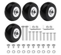 LSTOPGO Lot de 4 roues de rechange pour valise, 40 mm x 18 mm, roulettes pivotantes en caoutchouc avec roues de rechange 608zz (3 essieux)